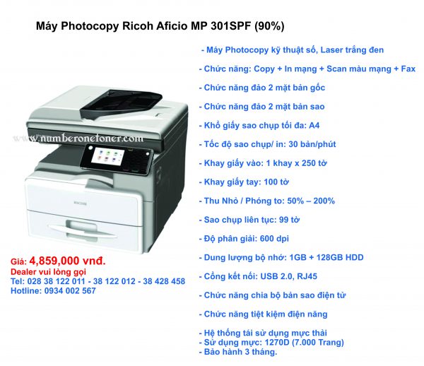 Máy Photocopy Ricoh Aficio MP 301SPF - Mực In Việt Nhật - Công Ty TNHH Thương Mại Dịch Vụ Sản Xuất Xuất Nhập Khẩu Mực In Việt Nhật